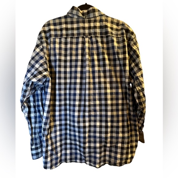 HAGGAR Clothing Blue Plaid Dress Shirt Sz XXL - Picture 8 of 10